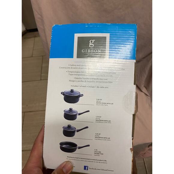 Gibson Home Casselman 7 piece Cookware Set in Black with Bakelite Handle - Picture 2 of 2